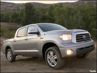 2008 Toyota Tundra || Free Price Quote Everything feels big about the Toyota Tundra. The double cab variant packs 42 inches of leg space at front and 35 inches in the back, and bikes or bigger tents will easily fit in its 6.5 foot-long bed. A tow package comes standard, as do mudguards. With 10.4 inches of ground clearance and a towing capacity of up to 16,000 lbs on higher-end models, the Tundra will rock your world.Research the 2008 Toyota TundraFull OverviewCompare This CarGet a Free Price Quote