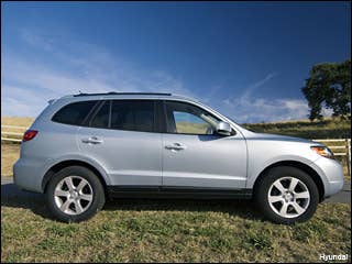 2008 Hyundai Santa Fe || Free Price QuoteThe Korean company's deceptively mid-sized CUV makes our list on account of its all-round cabin quality, ergonomics and ability on the rough and smooth. Legroom is 41 and 37 inches at front and back, and with the back seats folded flat it'll hold 77.7 cubic liters of cargo. It can fit seven at a squeeze, and the more powerful variants can tow up to 2,000 lbs of equipment.Research the 2008 Hyundai Santa FeFull OverviewCompare This CarGet a Free Price Quote
