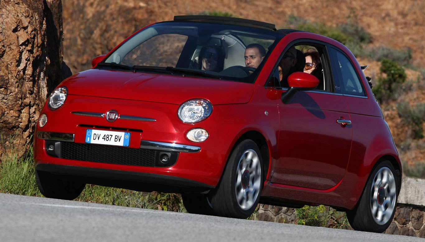 Sticker Price: $16,195 - $22,195 Invoice Price: $15,801 - $21,381 Fuel Economy: 31 mpg City, 40 mpg Highway  Small cars scream sensibility. The Fiat 500 gives buyers a chance to add a little personality to their small-car purchase. Inside and out, the 500 is one of the true distinctive vehicles on the American road.  Just fair warning: While the Fiat is fun and stylish, and especially enjoyable in the 500-C convertible package, or the Abarth performance trim, its backseat is fit for a couple of skinny kids at best.  Research the Fiat 500 Fiat 500 Overview Fiat 500 Photos & Video Fiat 500 Local Dealer Price Quote