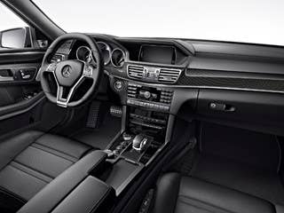 One of the key differentiators between a vehicle like the E63 AMG and the sedans of the masses is in the safety technology.  Active Lane Keeping is available on the Mercedes-Benz, and when lanes are marked or solid lines are present, the car will automatically apply brakes on the appropriate side and bring the car back into its chosen lane.  In this iteration of the E63 AMG, things are taken one step further. Thanks to the addition of a stereo-multipurpose camera near the rear-view mirror, the car and its algorithms now have a three-dimensional view of the road ahead. Working with Active Lane Keeping, they can detect oncoming vehicles crossing the centerline and help brake for pedestrians who have inadvertently crossed into the vehicle's path.  In both cases, the car will swerve and/or brake to help avoid collisions, reacting faster than a human driver could.