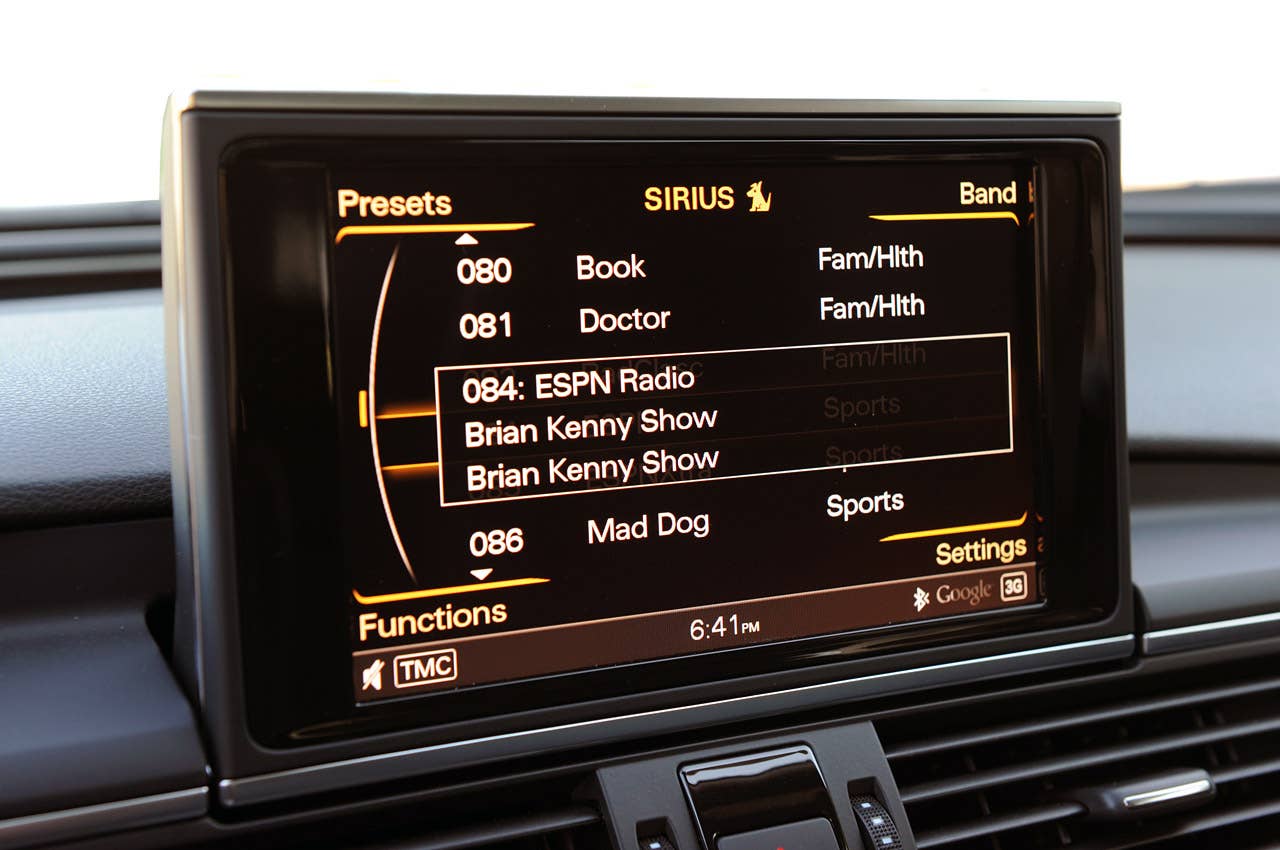 2012 Audi A7 3.0T audio system display