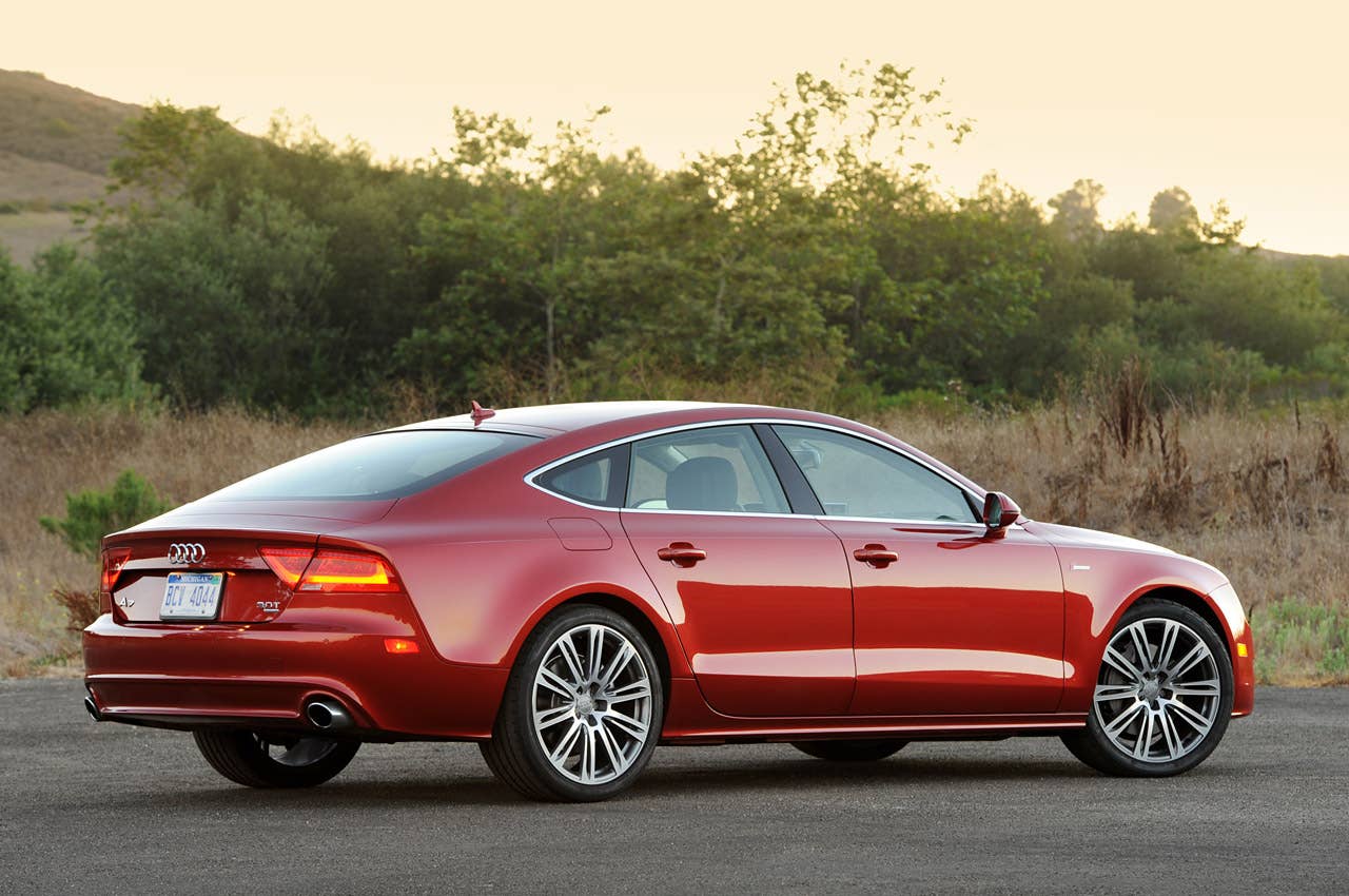 2012 Audi A7 3.0T rear 3/4 view