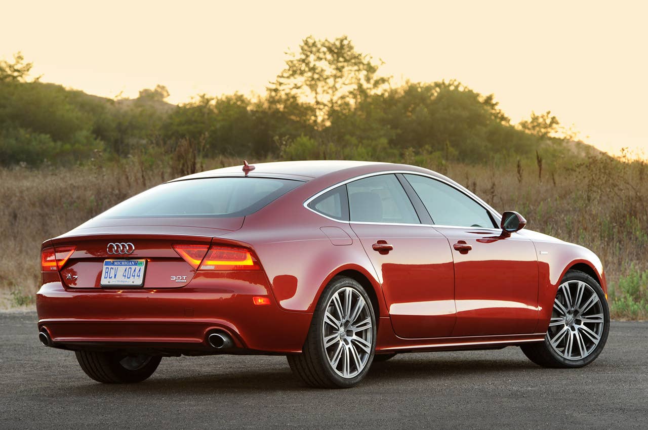 2012 Audi A7 3.0T rear 3/4 view