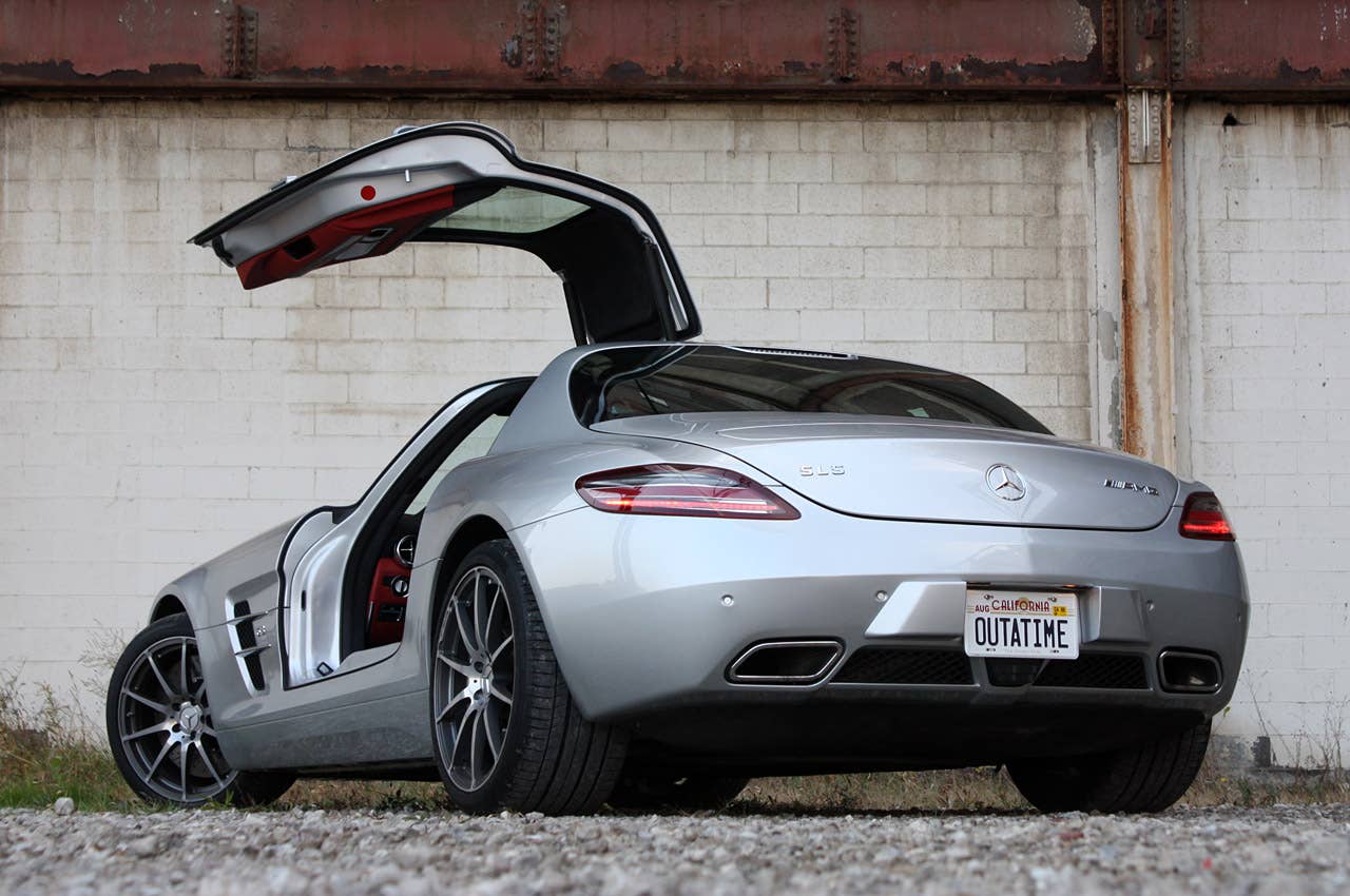 2010 Mercedes-Benz SLS AMG rear 3/4 view
