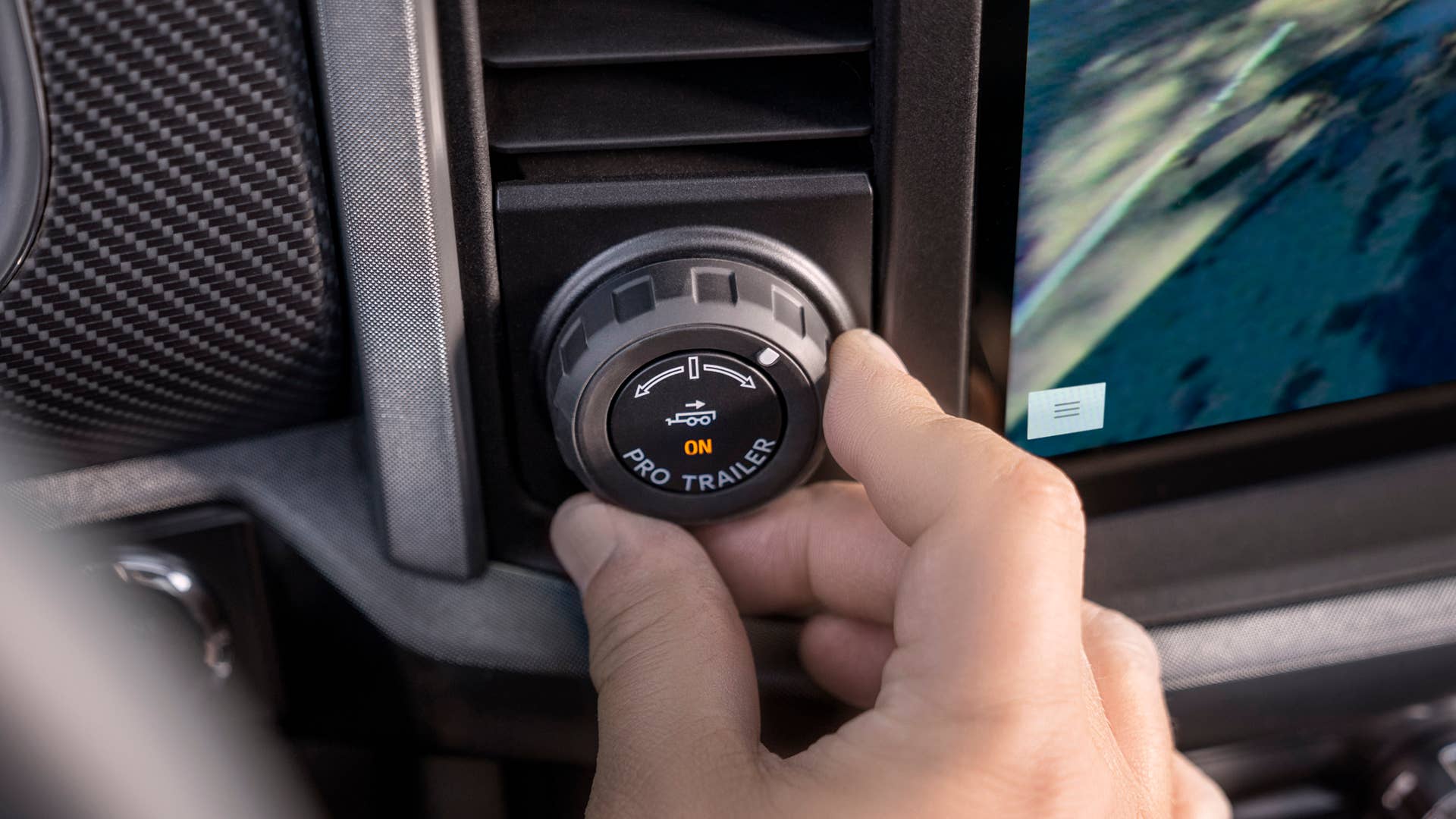 Available Pro Trailer Backup Assist makes backing up a trailer as easy as turning a knob; the feature continues in the all-new F-150 and is exclusive in the segment of full-size pickups under 8,500 pounds GVWR.