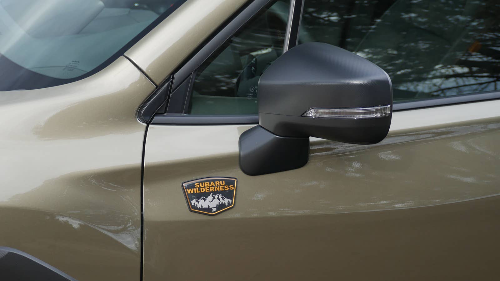 2022 Subaru Forester Wilderness badge and black mirror