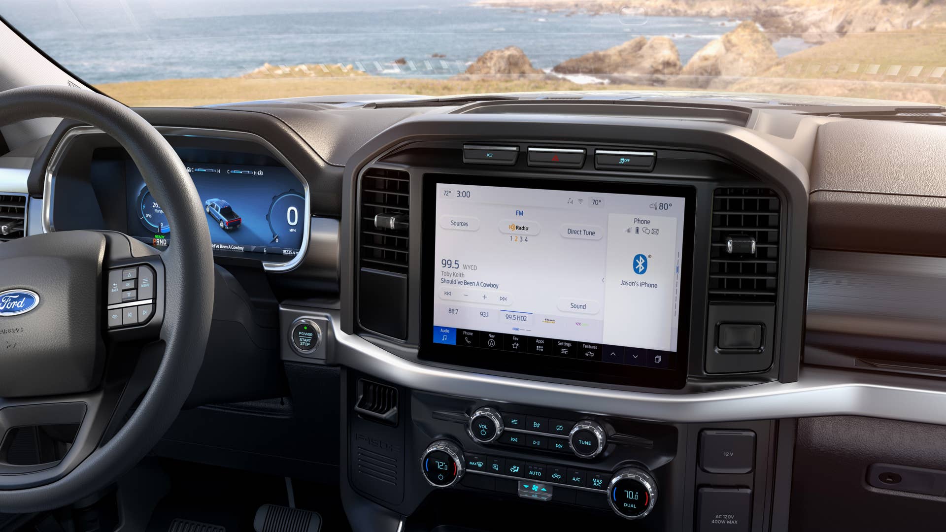 2022 Ford F-150 Lightning Pro. Pre-production model with available features shown. Available starting spring 2022. Preproduction screens shown and are subject to change.