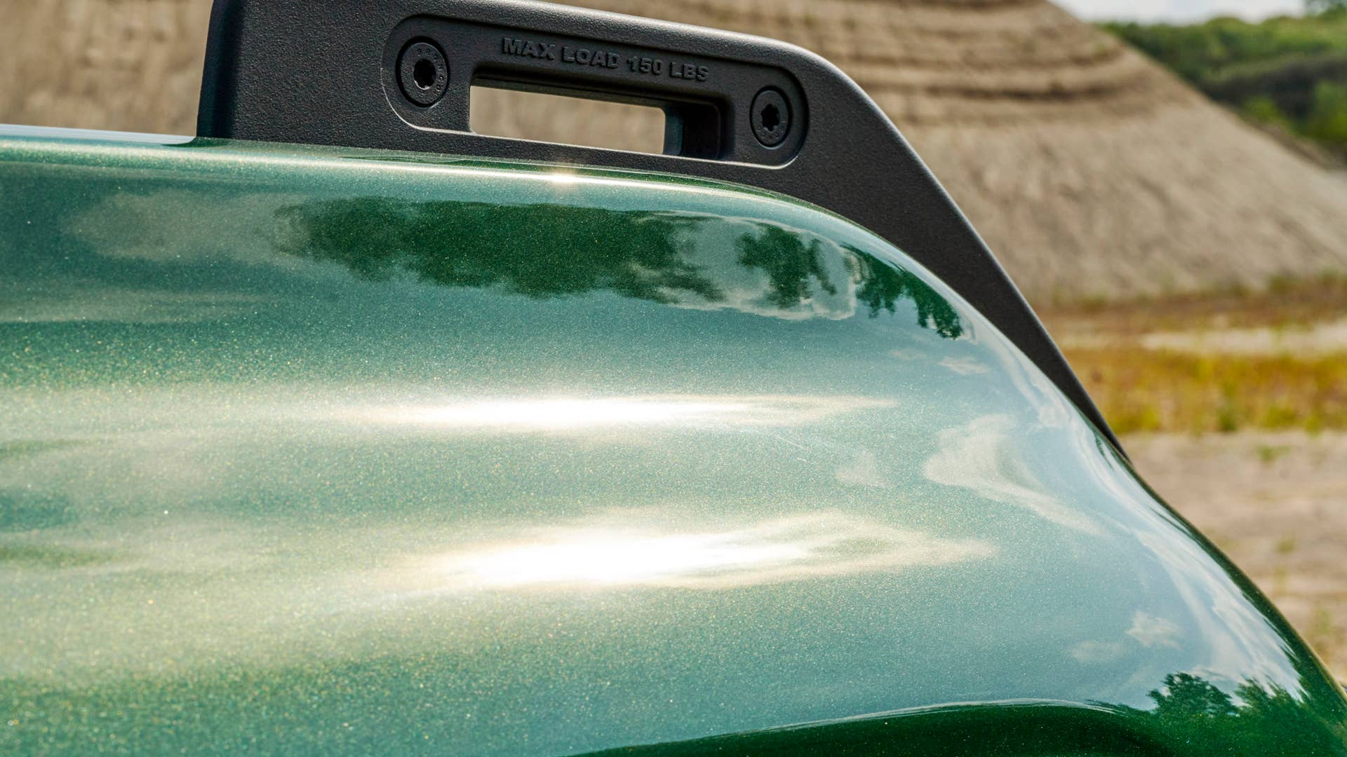 2022 Ford Bronco in Eruption Green. Available equipment shown.