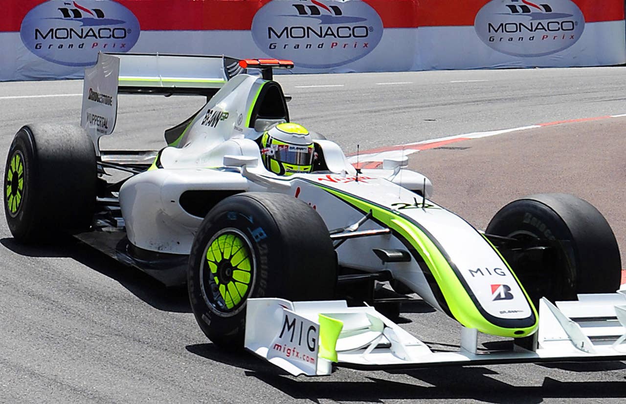 Brawn GP's British driver Jenson Button drives at the Monaco racetrack on May 24, 2009 in Monte Carlo, during the Monaco Formula One Grand Prix. Brawn GP's British driver Jenson Button won the race ahead his Brazilian team mate Rubens Barrichello and Ferrari's Finnish driver Kimi Raikkonen. AFP PHOTO / PASCAL GUYOT (Photo credit should read PASCAL GUYOT/AFP/Getty Images)