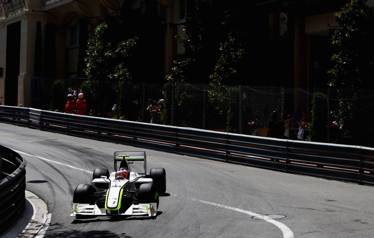MONTE CARLO, MONACO - MAY 24: Rubens Barrichello of Brazil and Brawn GP drives during the Monaco Formula One Grand Prix at the Monte Carlo Circuit on May 24, 2009 in Monte Carlo, Monaco. (Photo by Clive Mason/Getty Images)