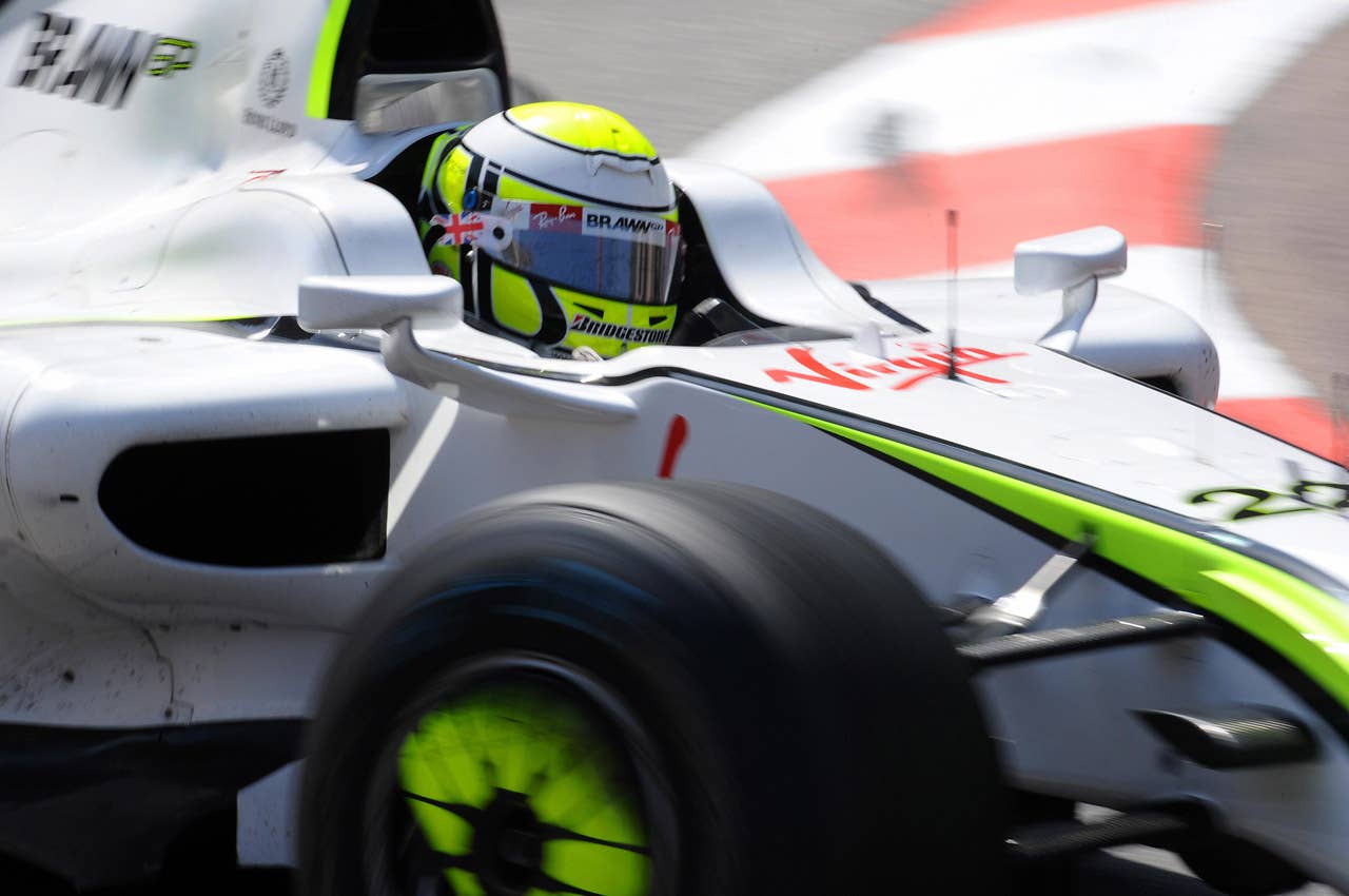 Brawn GP's British driver Jenson Button drives at the Monaco racetrack on May 24, 2009 in Monte Carlo, during the Monaco Formula One Grand Prix. Brawn GP's British driver Jenson Button won the race ahead his Brazilian team mate Rubens Barrichello and Ferrari's Finnish driver Kimi Raikkonen. AFP PHOTO / PASCAL GUYOT (Photo credit should read PASCAL GUYOT/AFP/Getty Images)