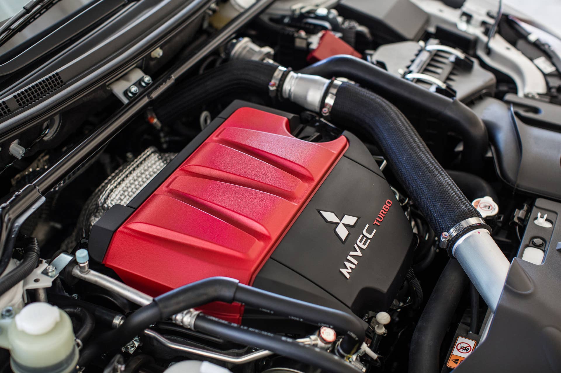 The 2015 Mitsubishi Lancer Evolution Final Edition, engine.