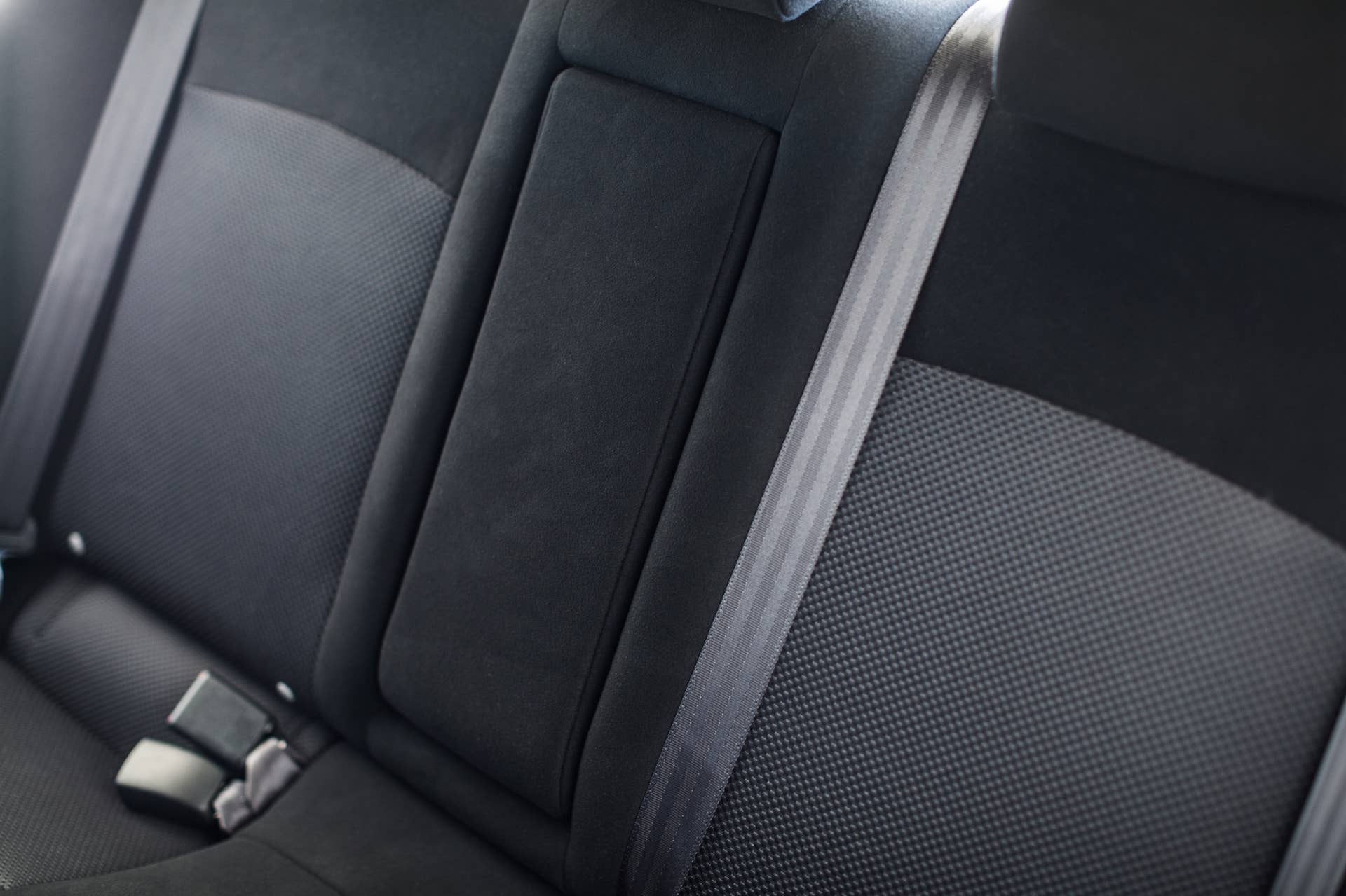 The 2015 Mitsubishi Lancer Evolution Final Edition, rear seats.
