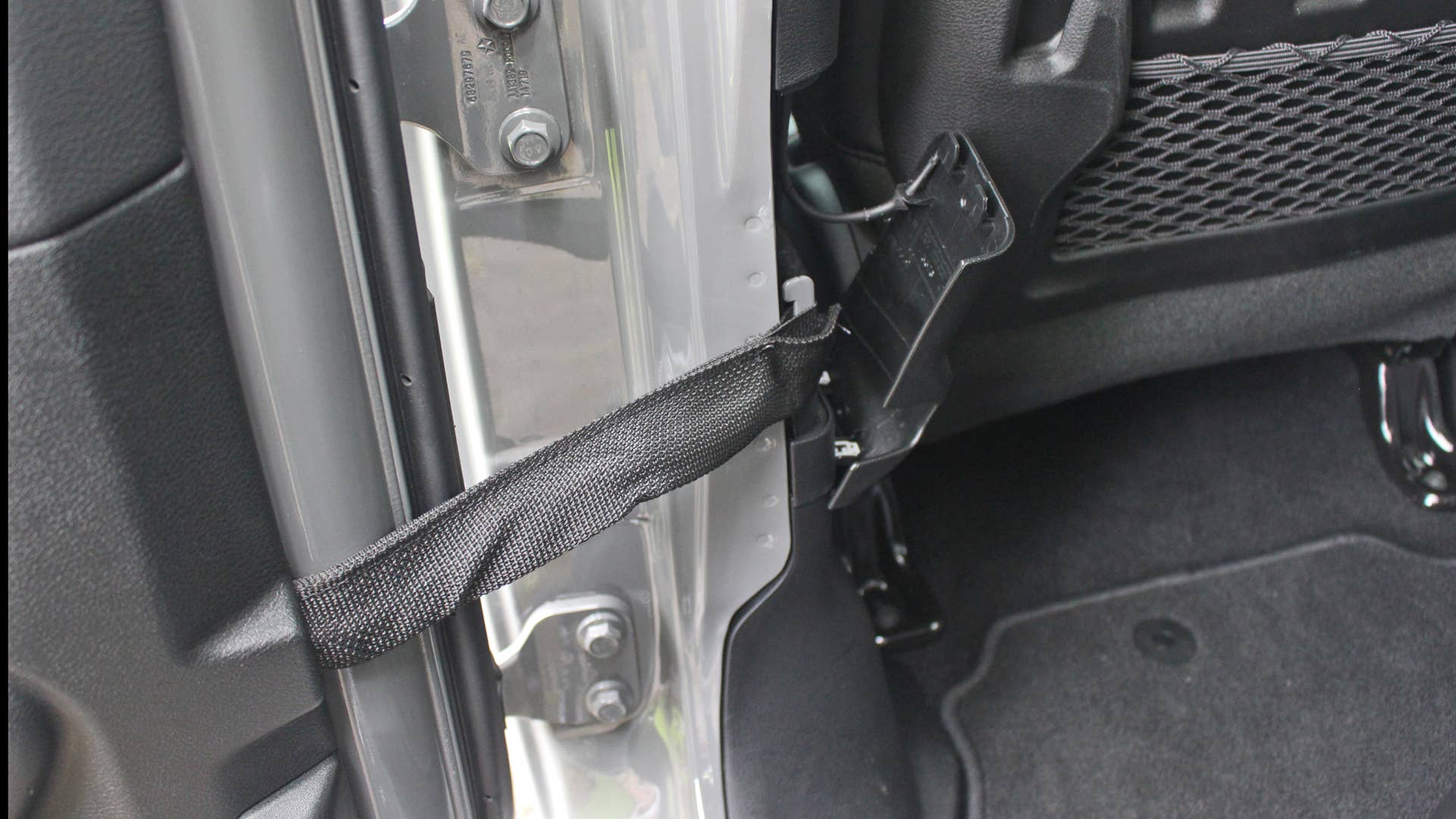 2020 Jeep Gladiator Rubicon rear door check strap.