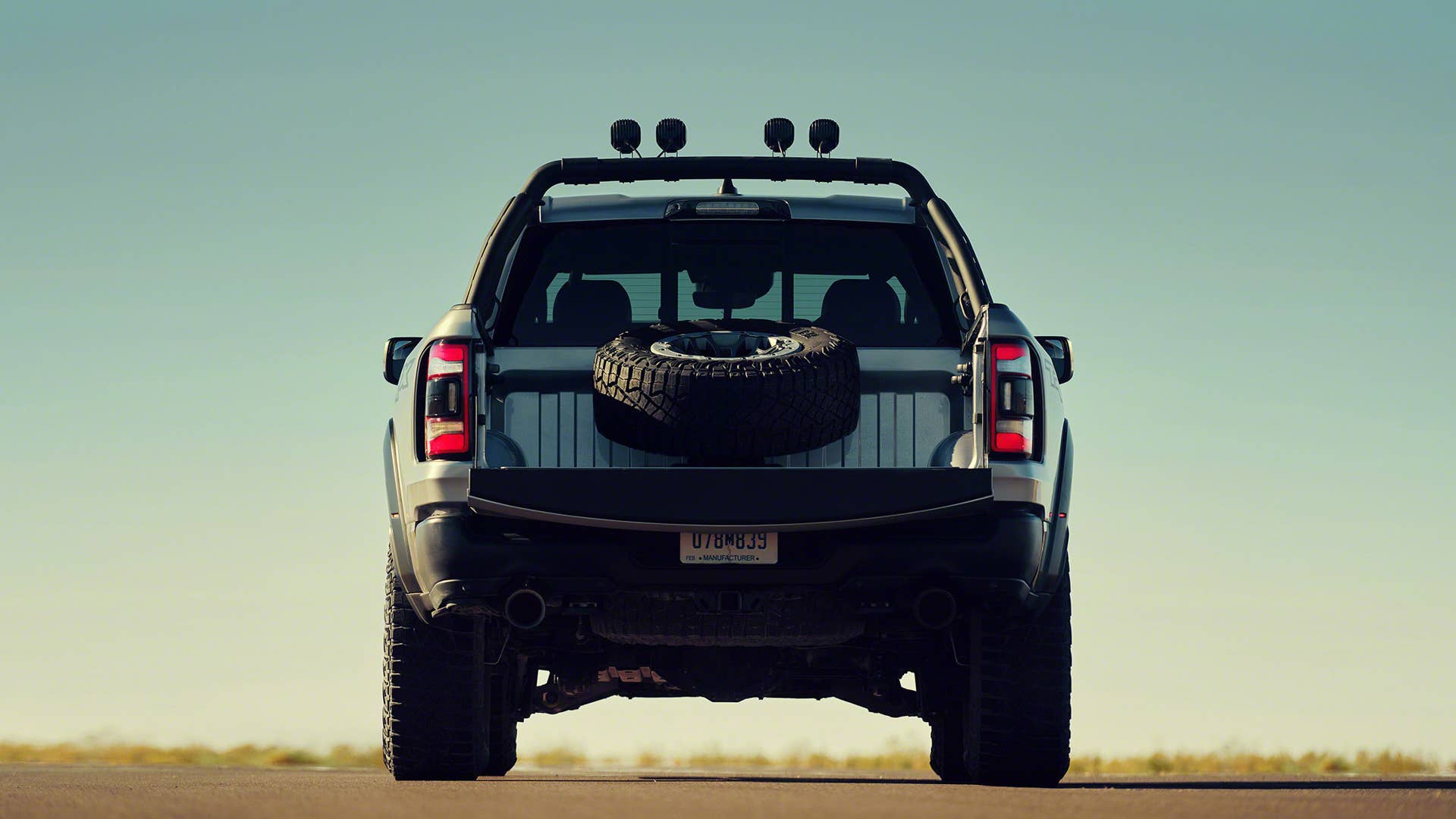 2021 Ram 1500 TRX rear with spare tire and wheel carrier