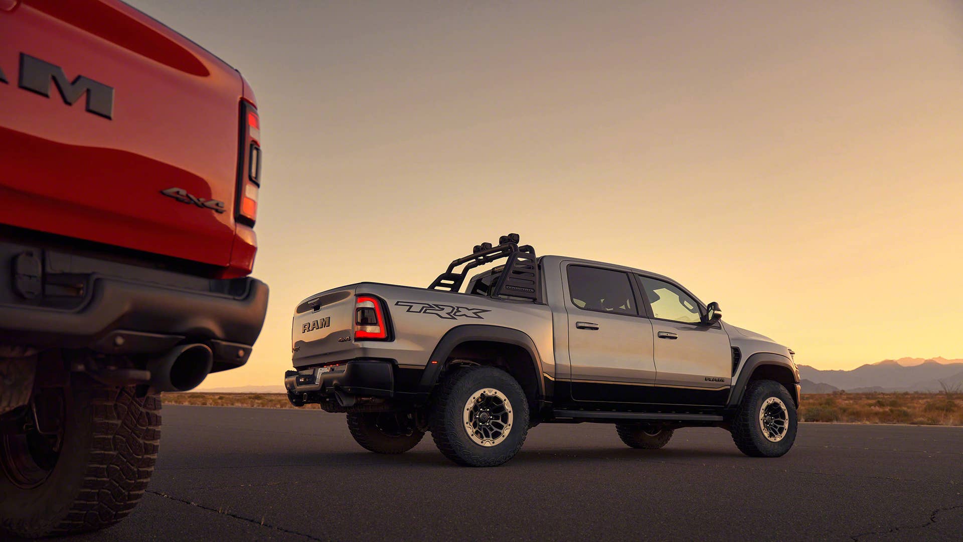 2021 Ram 1500 TRX group shot rear 3/4
