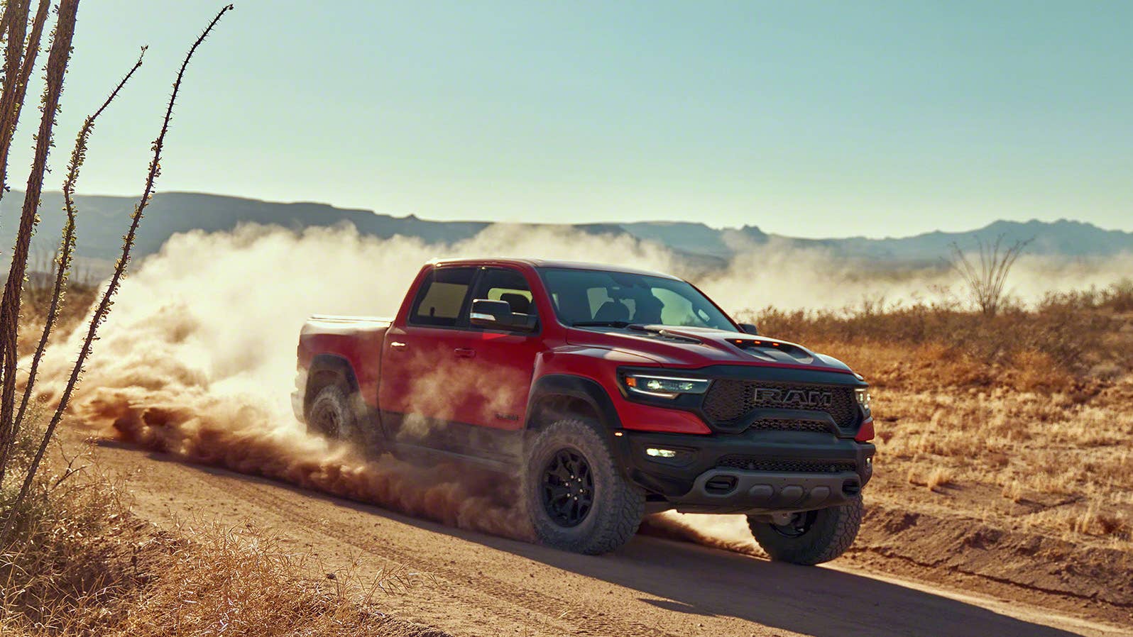 2021 Ram 1500 TRX front 3/4 in motion