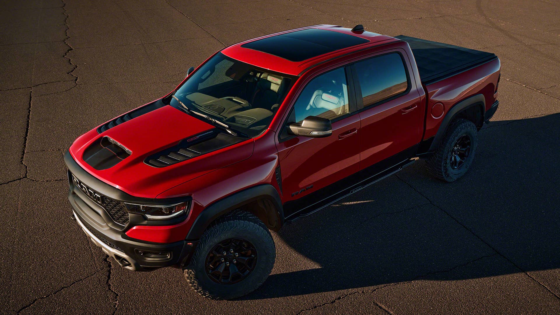 2021 Ram 1500 TRX front 3/4 overhead