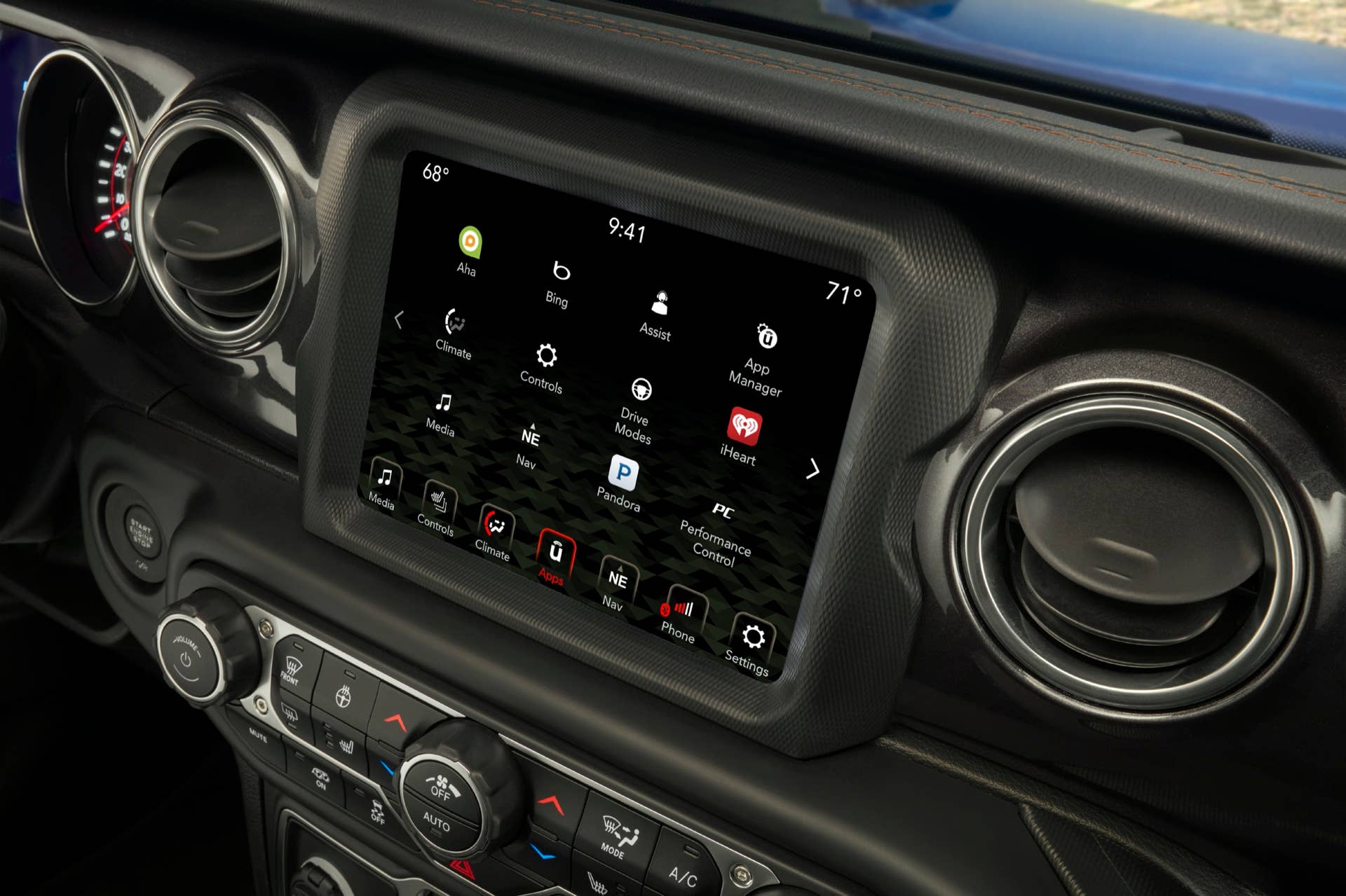 The Uconnect system with 8.4-inch screen is standard on the Jeep® Wrangler Rubicon 392.