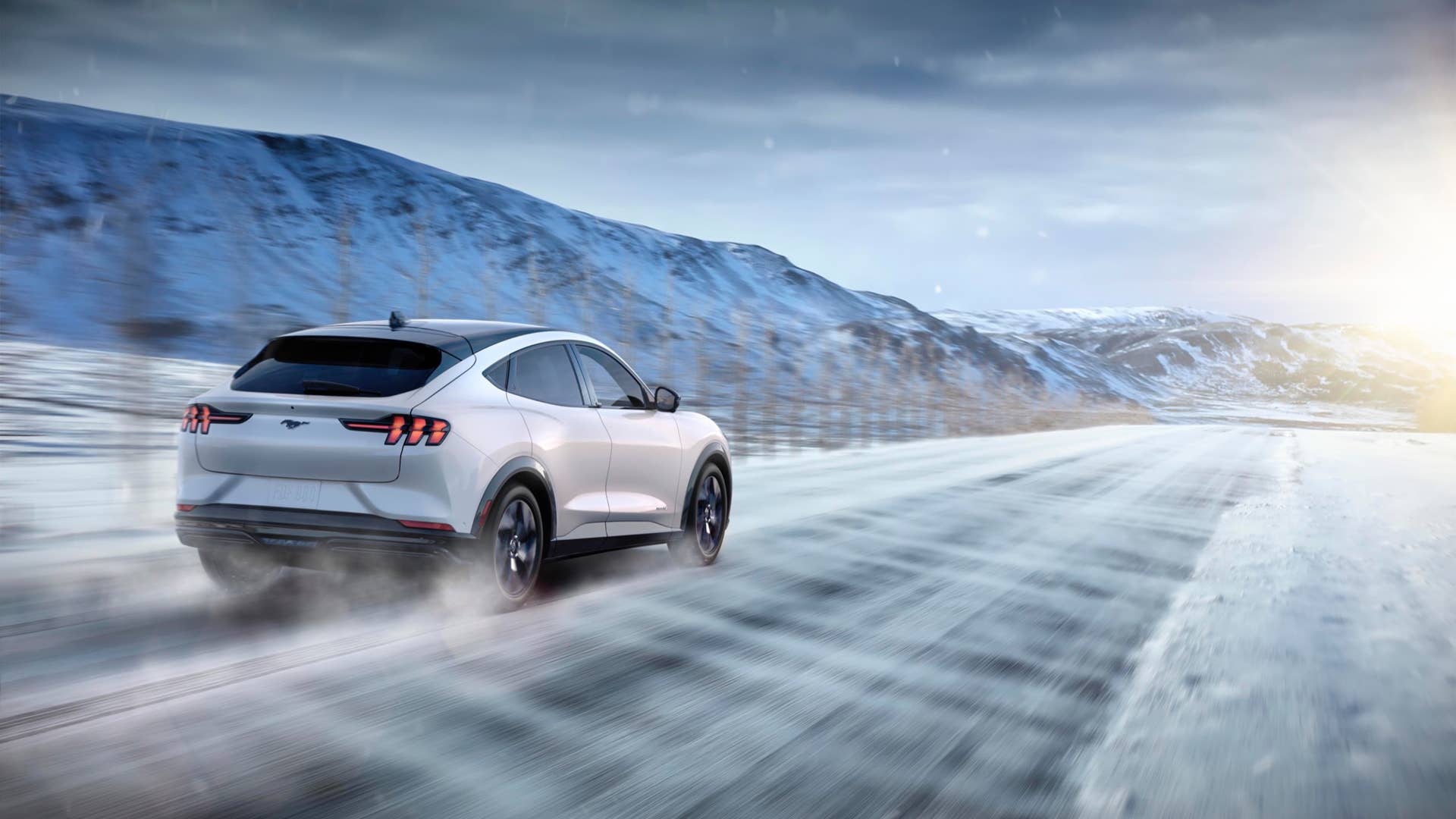 When the Mustang Mach-E launches in late 2020, a new all-wheel-drive system (eAWD) will be available that can apply torque independently to the front and rear axles to deliver impressive acceleration and improved handling. Ford tuned this eAWD system to provide excellent traction on the road, rigorously testing the vehicle in wet and snowy terrain to help control for slippery conditions.