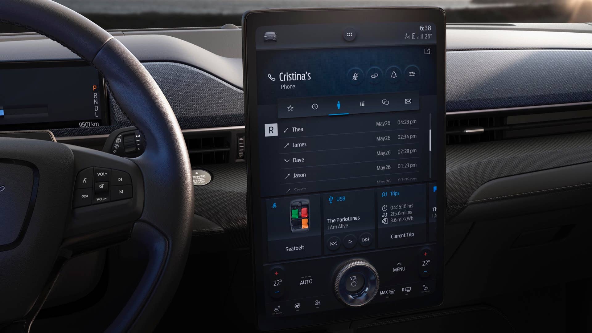 SYNC 4’s premium 15.5-inch screen and adaptive dash card interface ditches complicated menus, making it easier to access features with touch, swipe and pinch controls that every smartphone user will be comfortable with.