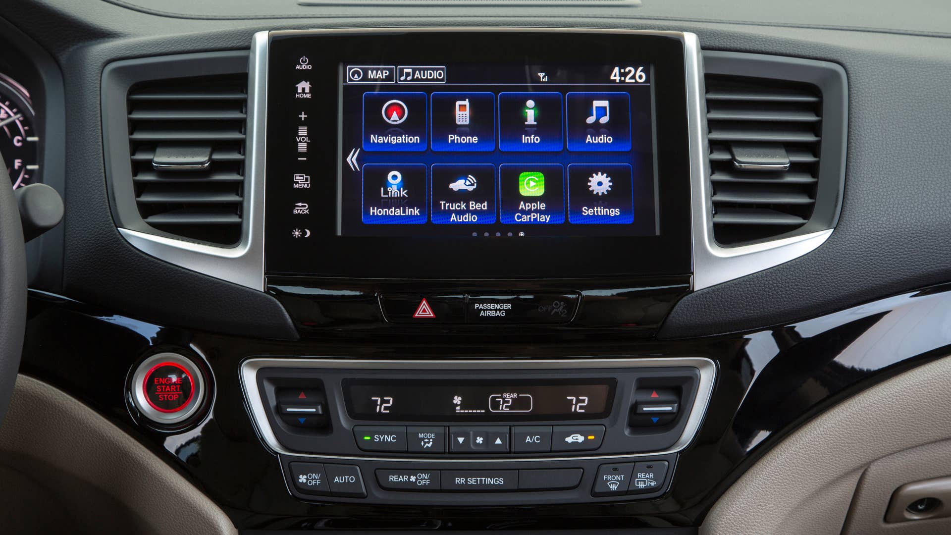 2018 Honda Ridgeline RTL-E in Deep Scarlet Pearl