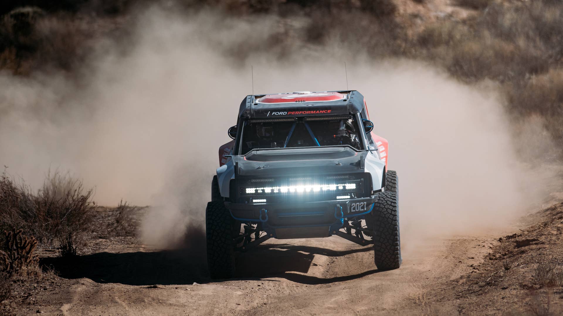 The Bronco R Race Prototype, piloted by Cameron Steele, Shelby Hall and a team of veteran Ford off-road racers, finished the 53rd SCORE-International Baja 1000 in Class 2 in just over 32 hours. The race adds to Bronco’s storied history at Baja dating back to 1967.