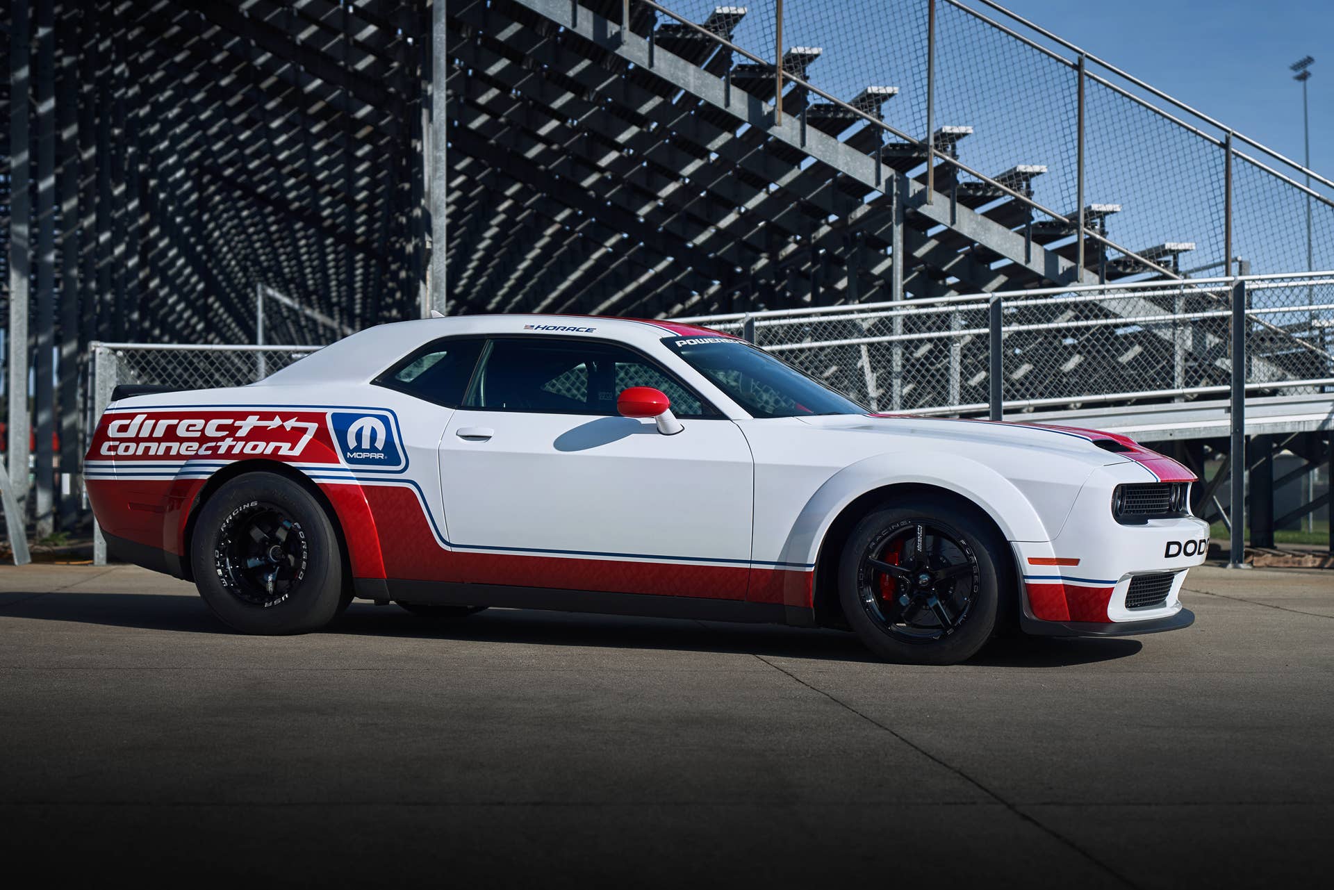 Dodge announced the return of the Direct Connection performance parts brand as the exclusive source of the brand’s factory-backed performance parts and straight-from-the-manufacturer technical information. Shown here is the Direct Connection Dodge Challenger SRT development vehicle, code-named DC 170.