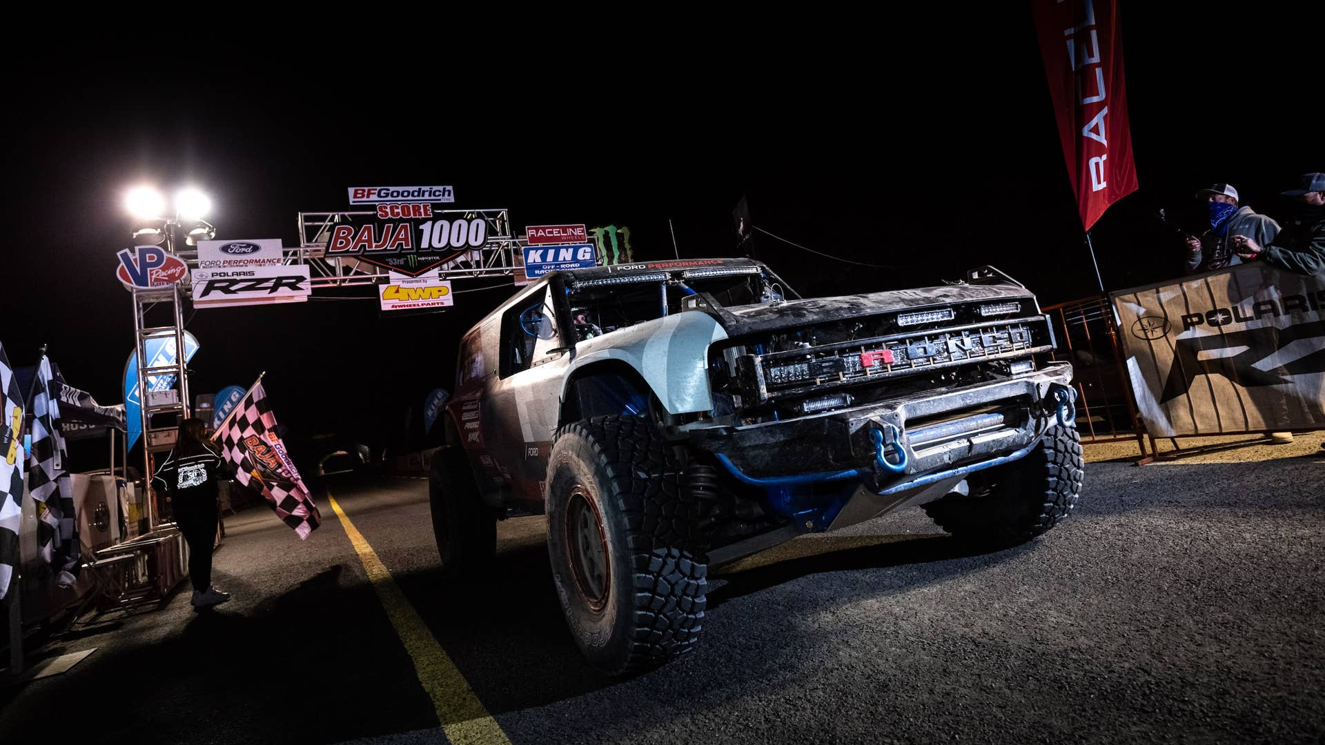 The Bronco R Race Prototype, piloted by Cameron Steele, Shelby Hall and a team of veteran Ford off-road racers, finished the 53rd SCORE-International Baja 1000 in Class 2 in just over 32 hours. The race adds to Bronco’s storied history at Baja dating back to 1967.