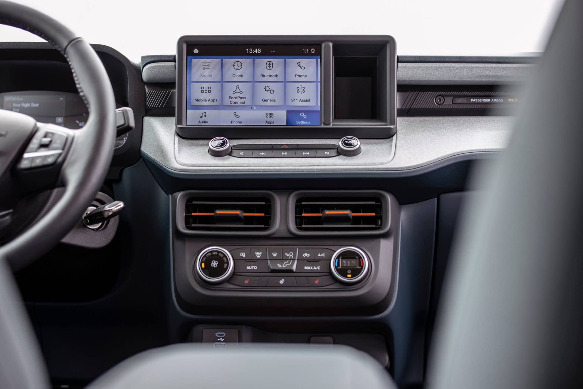 2022 Ford Maverick Hybrid XLT interior. Preproduction vehicle with optional equipment shown. Available fall 2021.