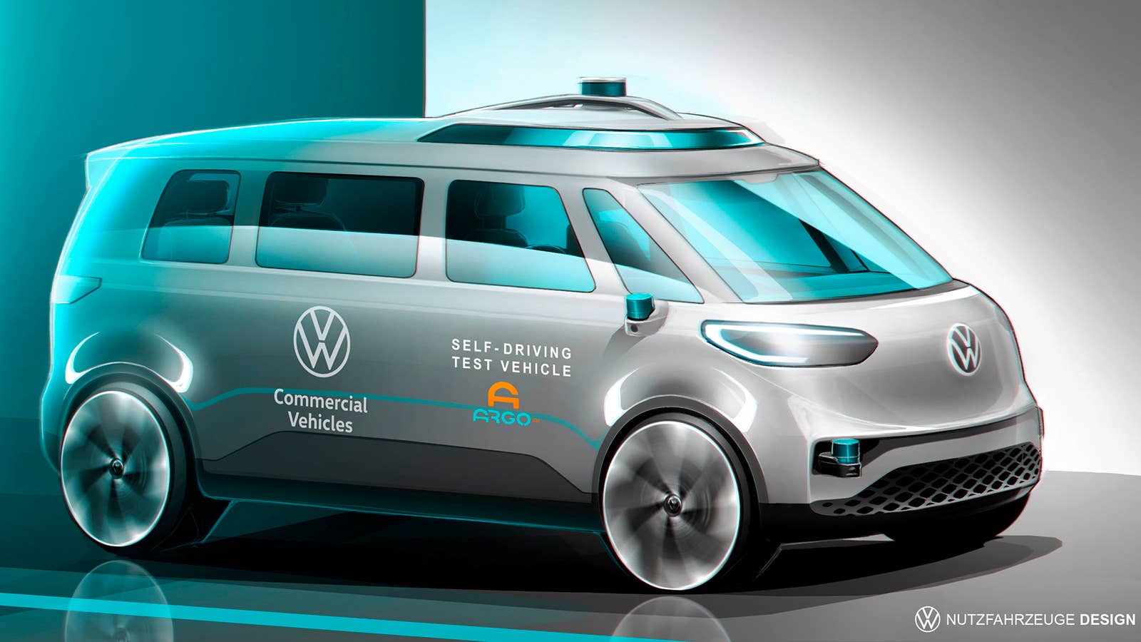 VW ID. Buzz autonomous electric van rendering