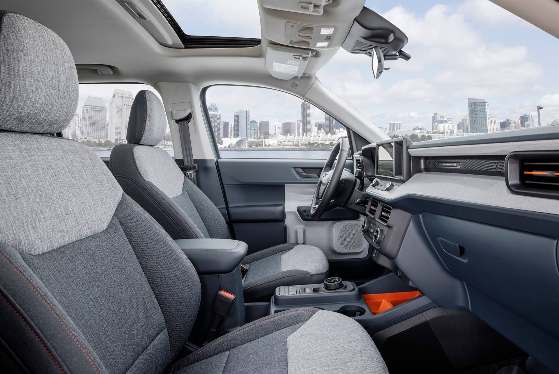2022 Ford Maverick Hybrid XLT interior. Preproduction vehicle with optional equipment shown. Available fall 2021.