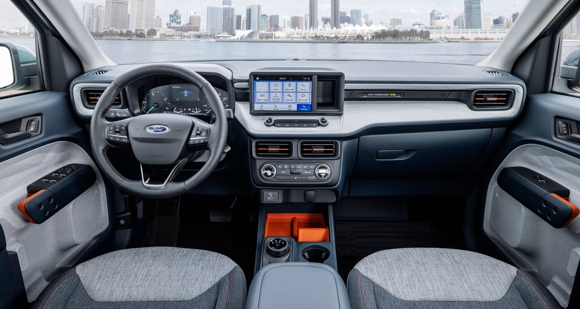 2022 Ford Maverick Hybrid XLT interior. Preproduction vehicle with optional equipment shown. Available fall 2021.