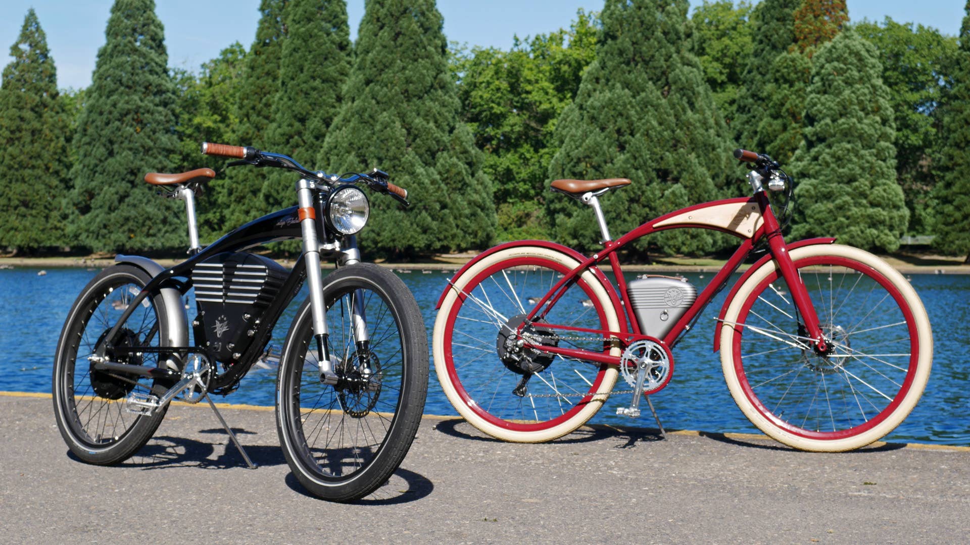 electric bicycle vintage Shadow 750W Classic Cruiser eBike Matte Olive / Yes Class 2 ape hanger bars Roadster Premium Electric Bike |