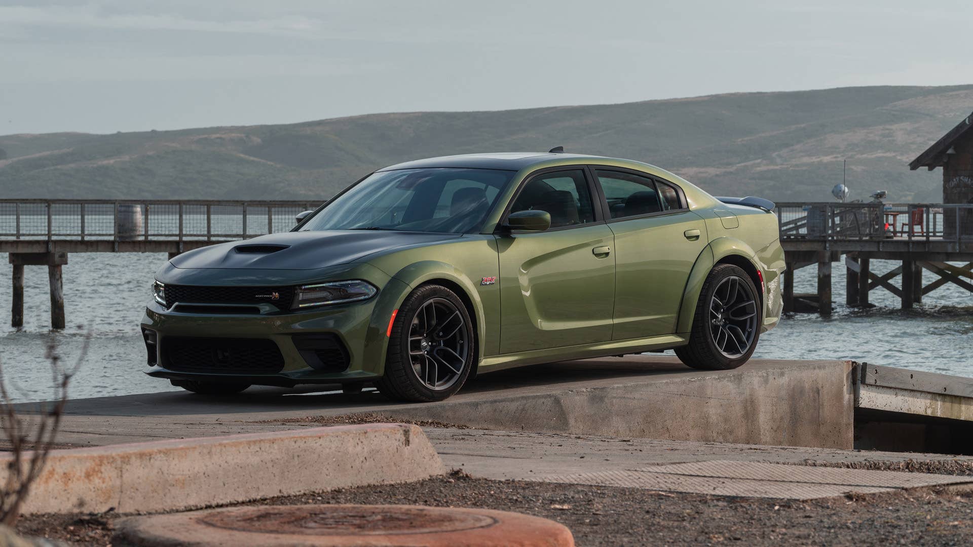 The Dodge Charger Scat Pack Widebody is powered by the 392-cubic-inch HEMI® V-8 engine with the best-in-class naturally aspirated 485 horsepower mated to the TorqueFlite 8HP70 eight-speed transmission