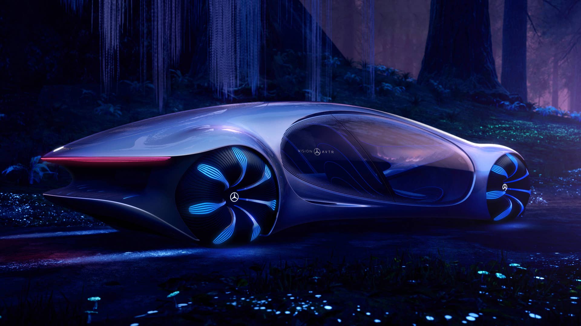 Mit dem VISION AVTR demonstriert Mercedes-Benz eine nachhaltige Vision emissionsfreier Mobilität – auch in Sachen Antriebstechnik. With the  VISION AVTR, Mercedes-Benz is demonstrating a sustainable vision of zero-emission mobility – also in terms of drive technology.