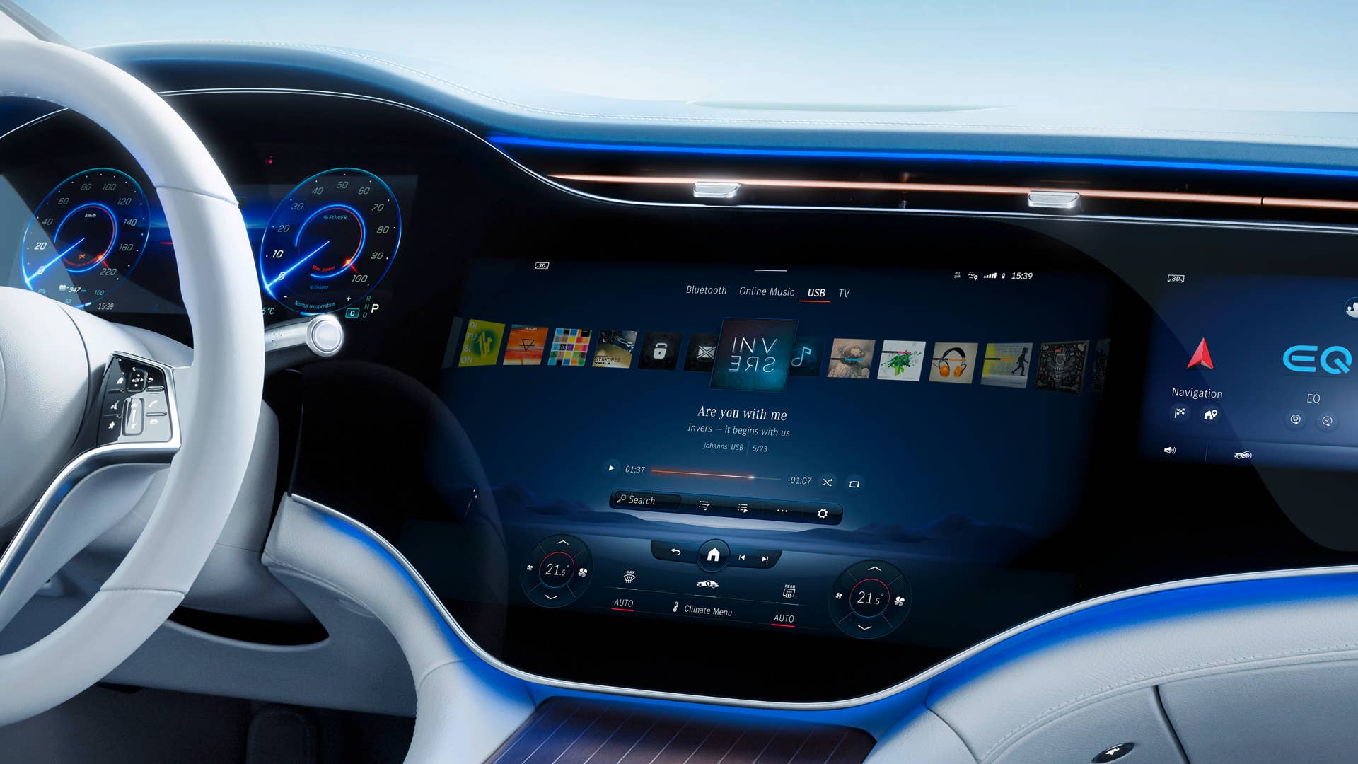 Mercedes-EQ, EQS, Interieur, MBUX Hyperscreen // Mercedes-EQ, EQS, Interior, MBUX Hyperscreen