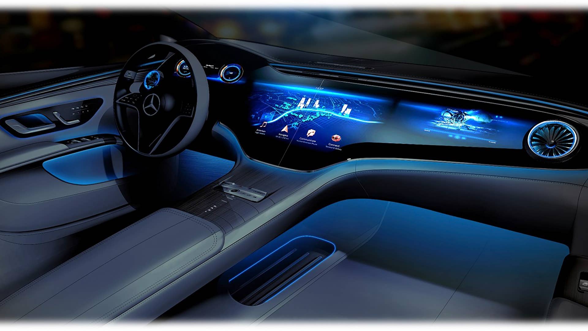 Mercedes-EQ, EQS, Interieur, Designskizze // Mercedes-EQ, EQS, Interior, design sketch