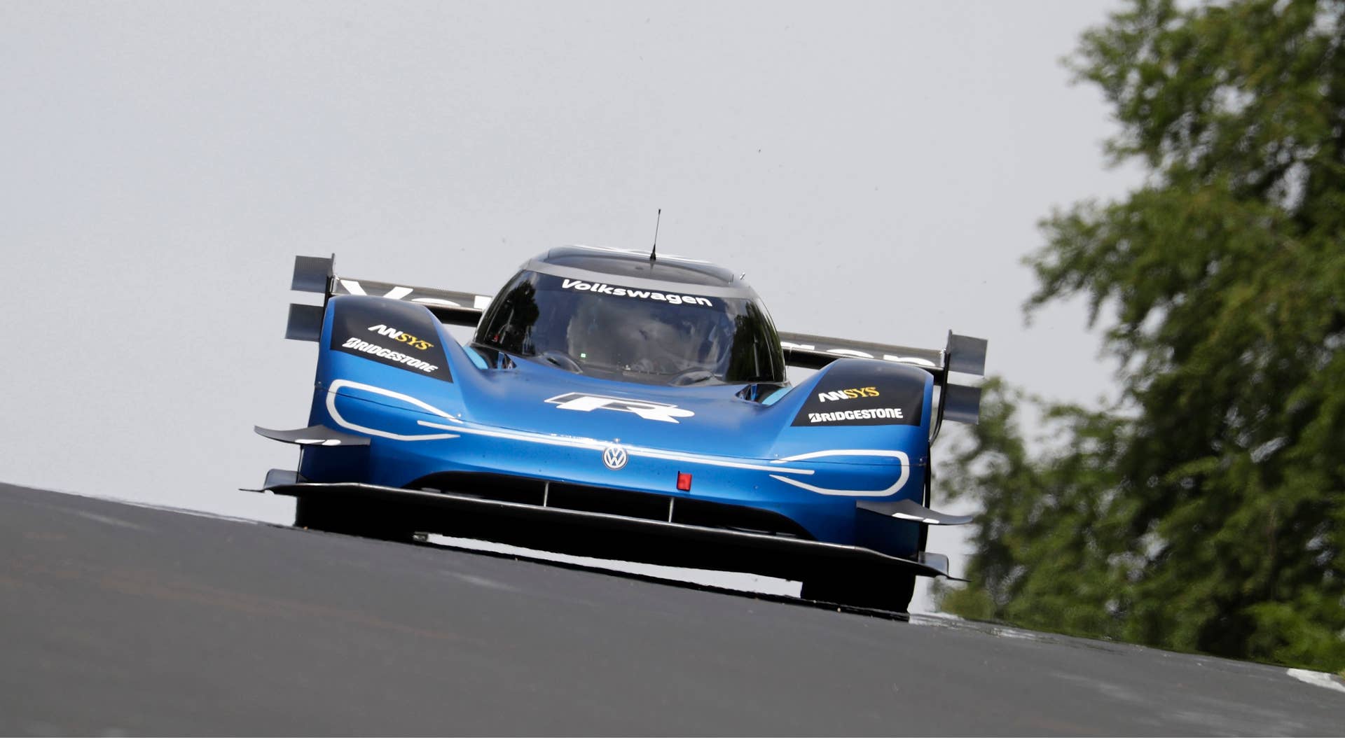 Romain Dumas (F) in the Volkswagen ID.R at the Nürburgring-Nordschleife chasing a new e-record