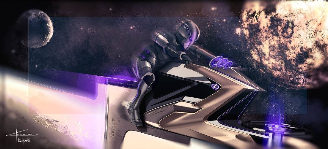 Lexus designers at the European Advanced Design Studio create lunar transport concepts for Document Journal magazine. This is the Zero Gravity by K. Dujardin.