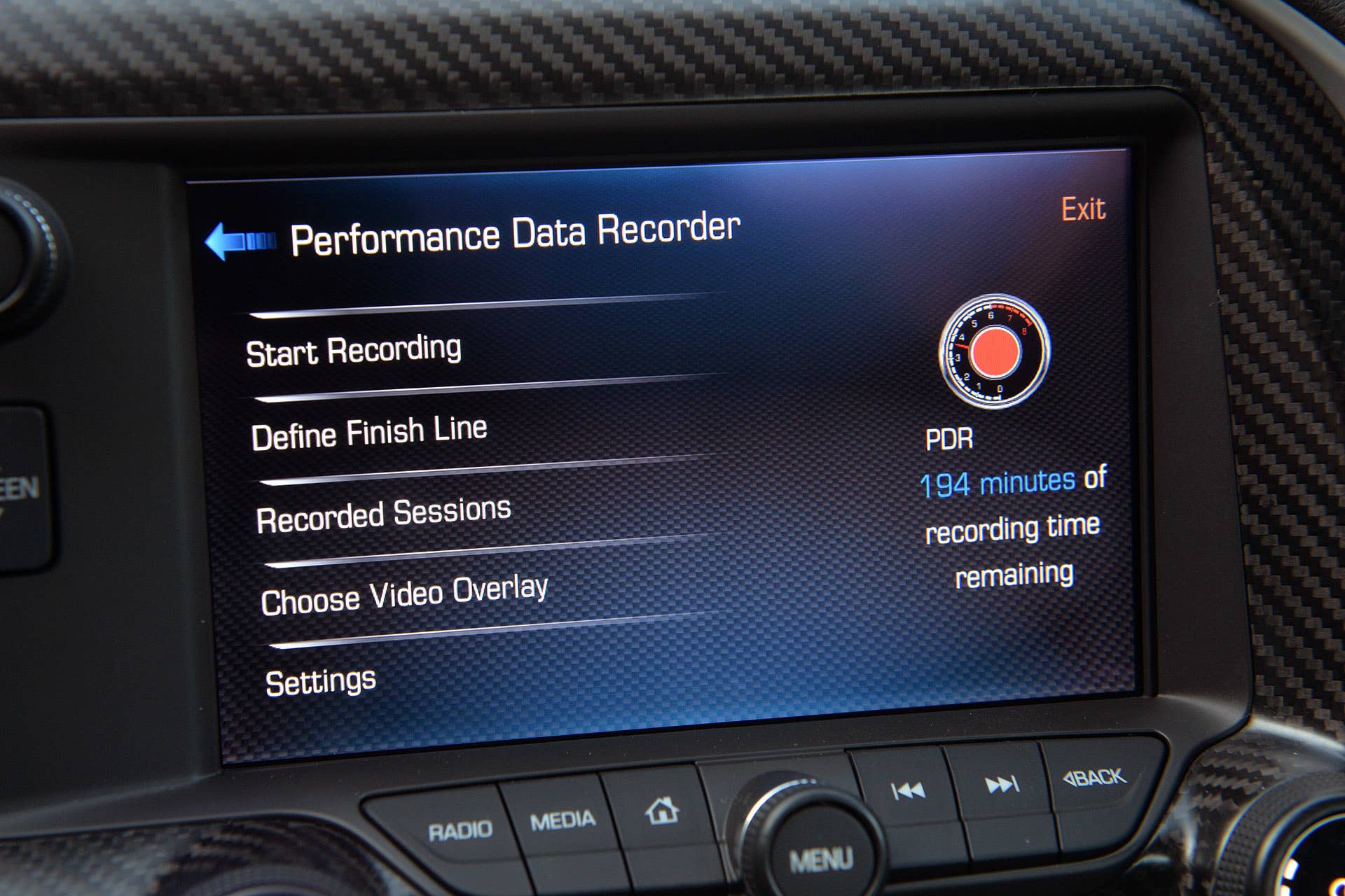 2015 Chevrolet Corvette Z06 performance data recorder