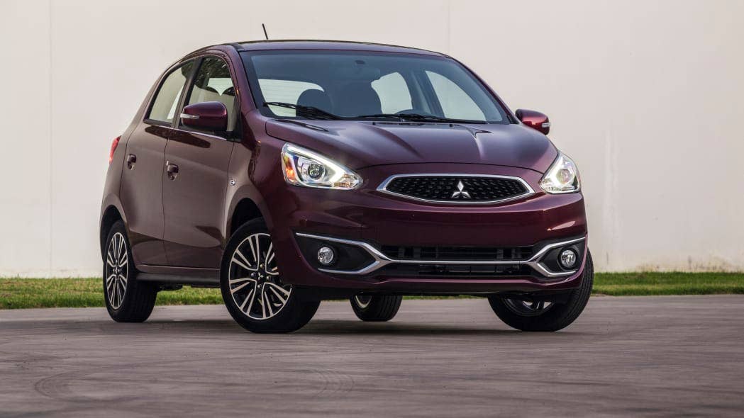 Mitsubishi Mirage in maroon