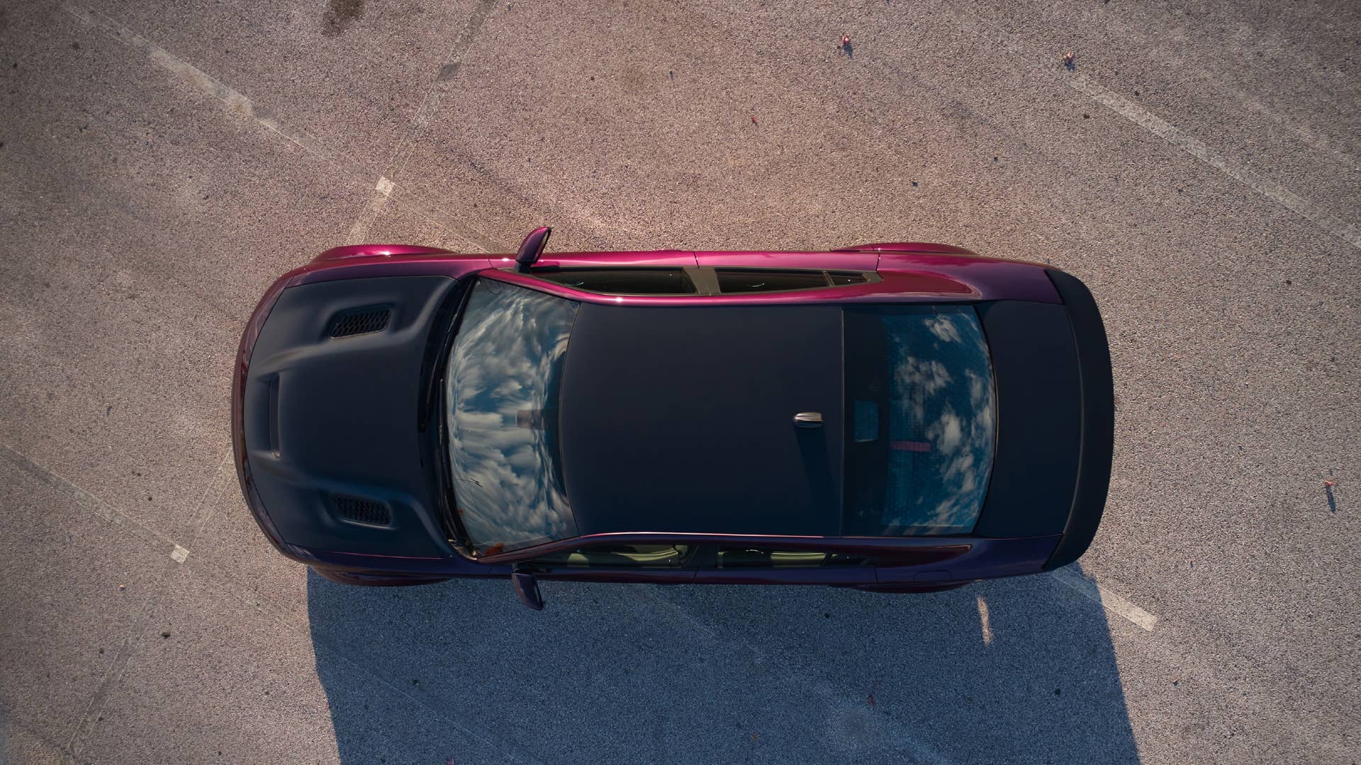 2021 Dodge Charger SRT Hellcat Redeye: The most powerful and fastest mass-produced sedan in the world with 797-horsepower shown here in Hellraisin with the Satin Black Hood, Roof and Decklid.