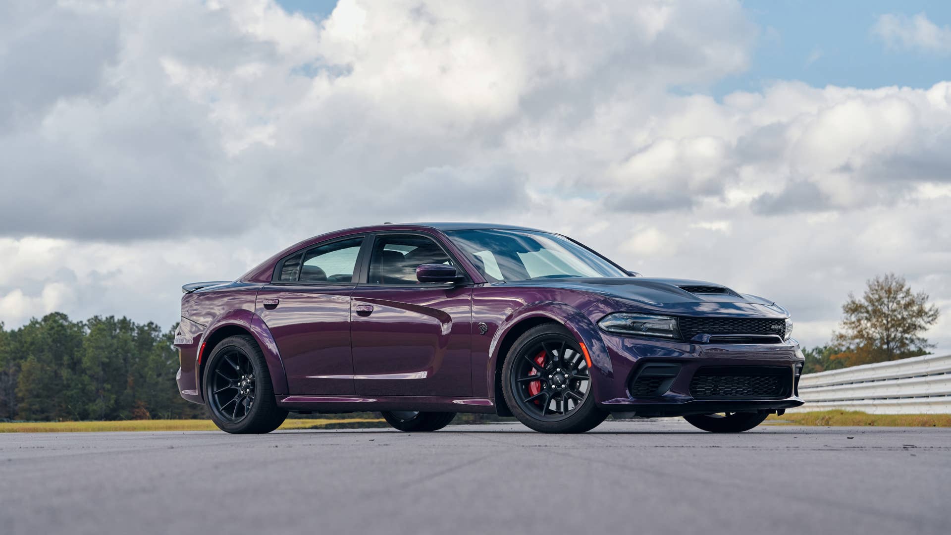 2021 Dodge Charger SRT Hellcat Redeye: The most powerful and fastest mass-produced sedan in the world with 797-horsepower shown here in Hellraisin with the Satin Black Hood, Roof and Decklid.