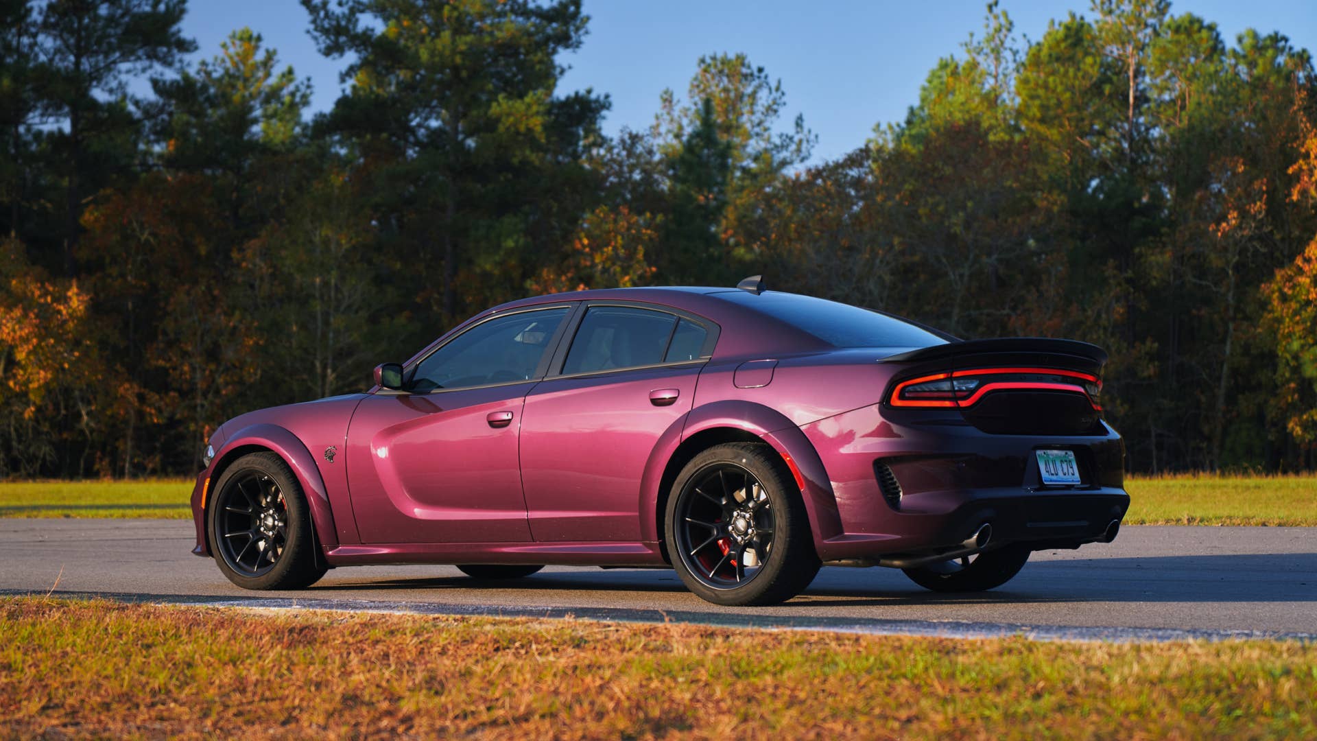 2021 Dodge Charger SRT Hellcat Redeye: The most powerful and fastest mass-produced sedan in the world with 797-horsepower shown here in Hellraisin with the Satin Black Hood, Roof and Decklid.