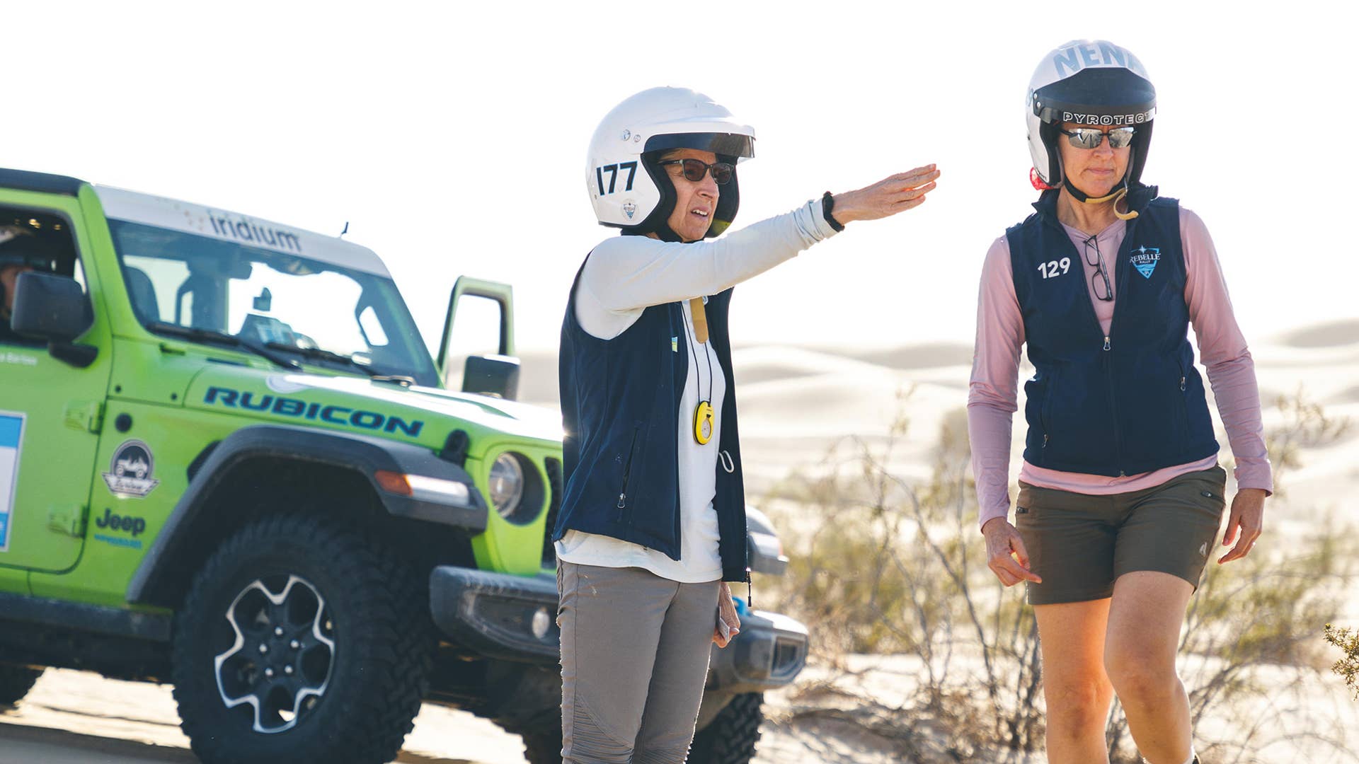 2021 Rebelle Rally: Nena Barlow (team 129) and Christine Benzie (team 177) working together to secure first and second places overall in two 2021 Jeep® Wrangler Rubicon 4xe SUVs
