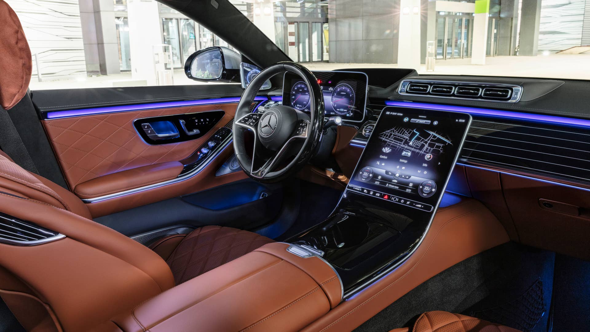 Mercedes-Benz S-Klasse, 2020, Outdoor, Interieur: Leder Nappa Sienabraun // Mercedes-Benz S-Class, 2020, outdoor, interior: leather siena brown