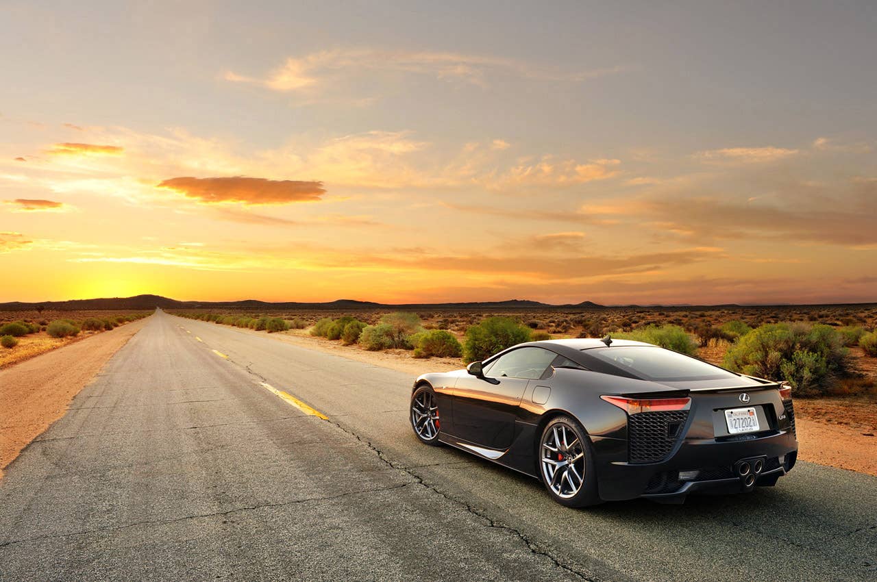 2012 Lexus LFA rear 3/4 view