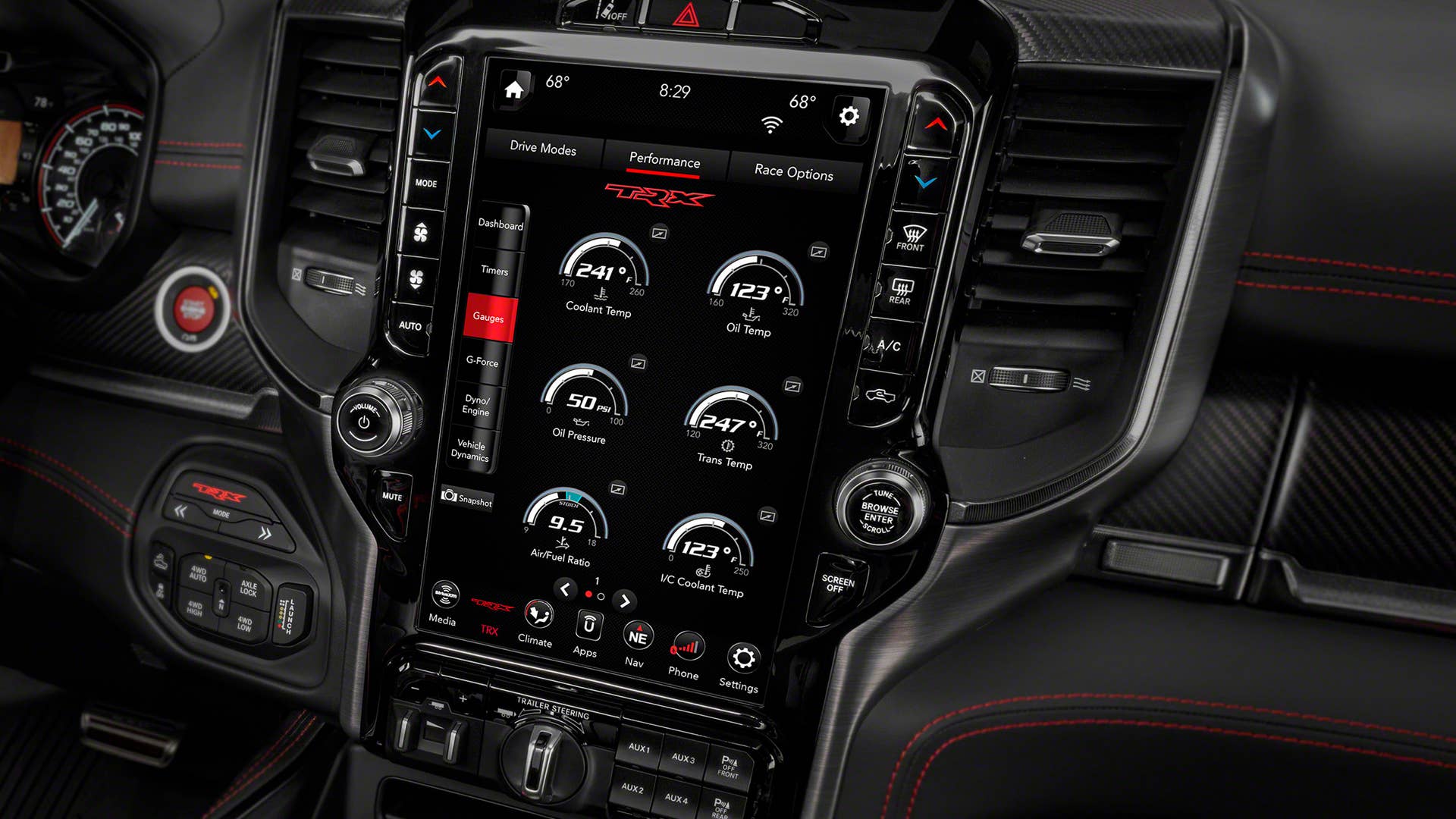 2021 Ram 1500 TRX performance pages with gauges