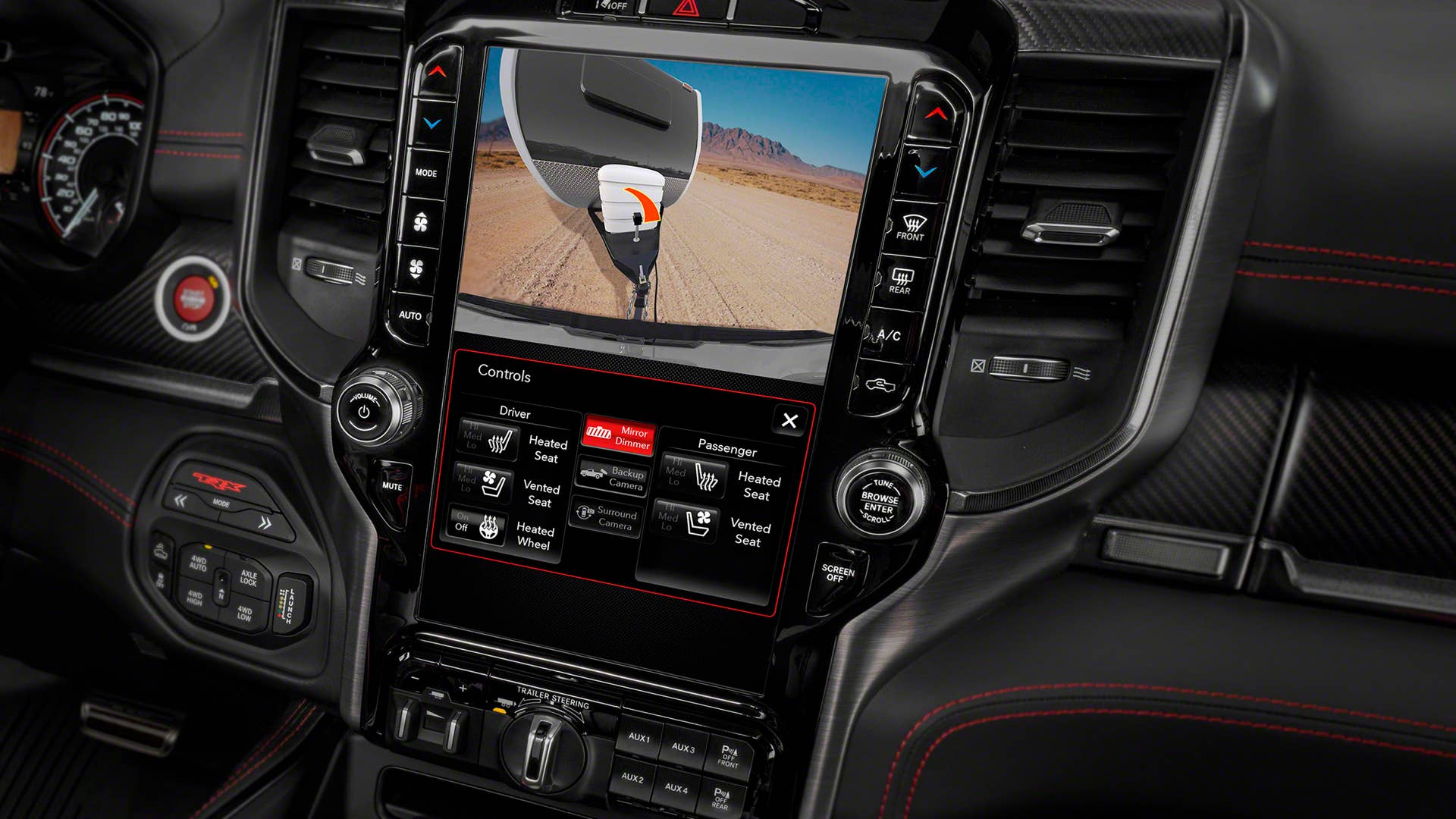 2021 Ram 1500 TRX trailer steering control screen 2